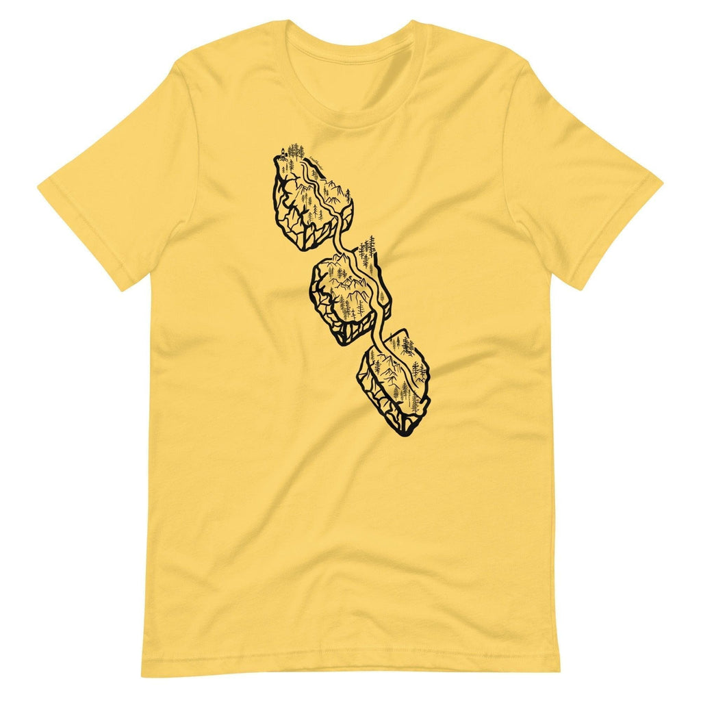 Design of Van Isle Highway - Unisex t-shirt , the colour is Yellow