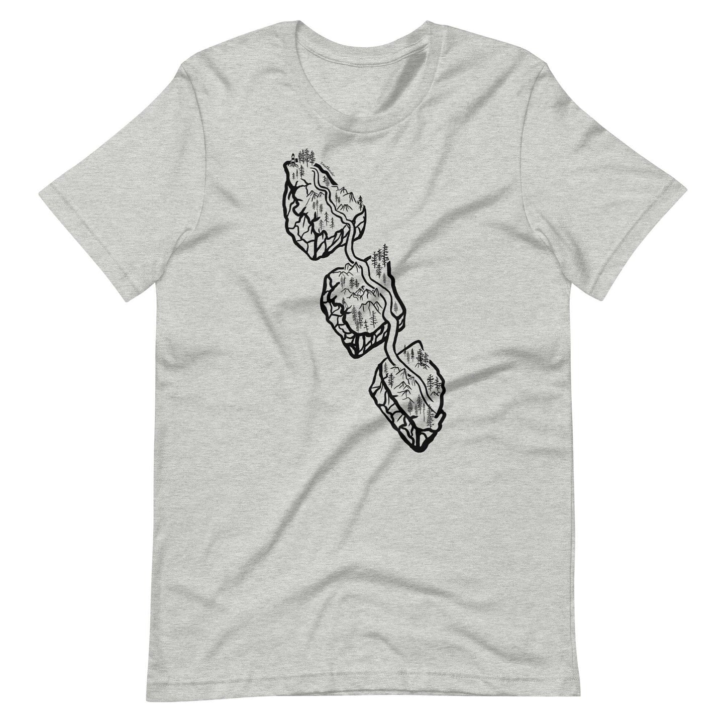 Design of Van Isle Highway - Unisex t-shirt , the colour is Athletic Heather