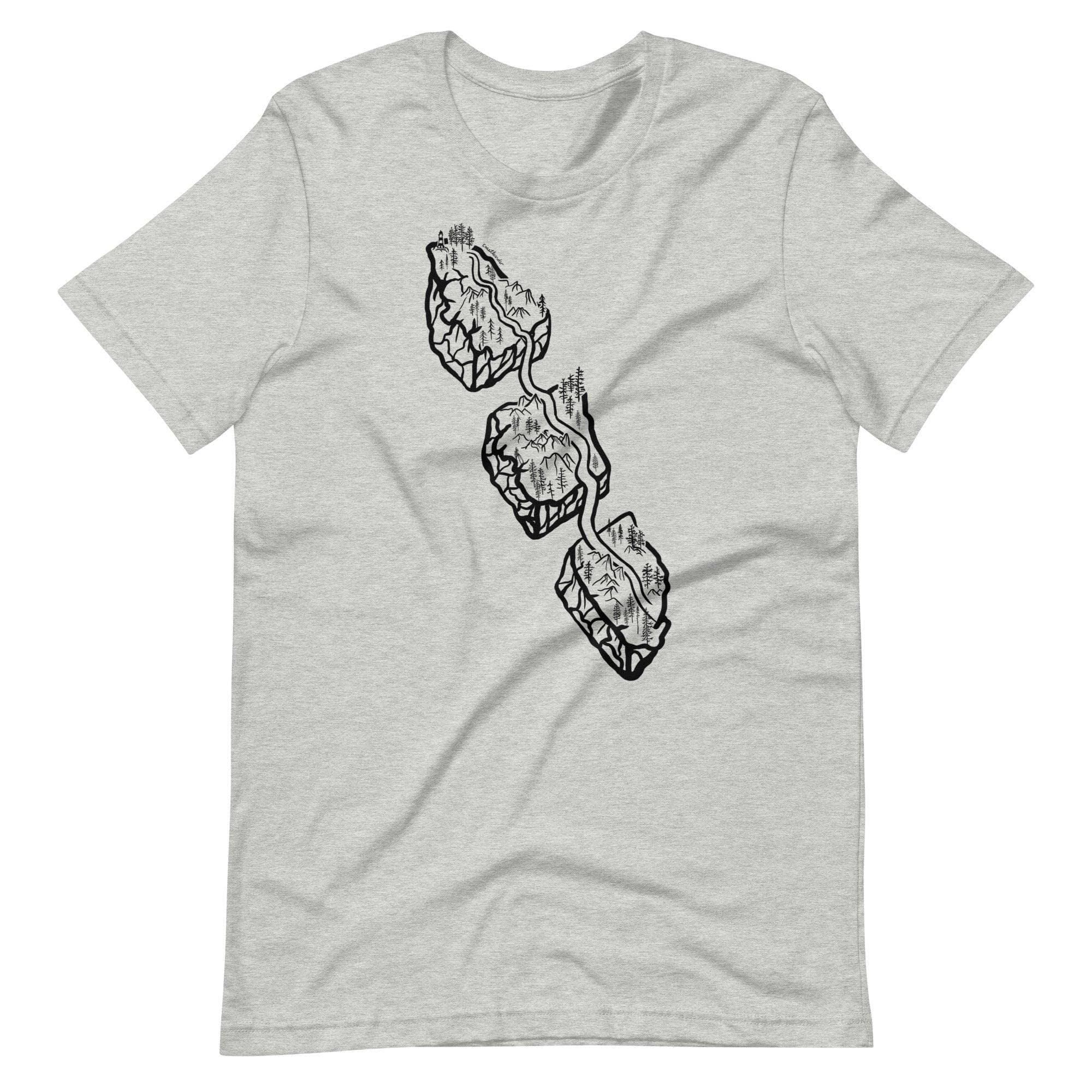 Design of Van Isle Highway - Unisex t-shirt , the colour is Athletic Heather