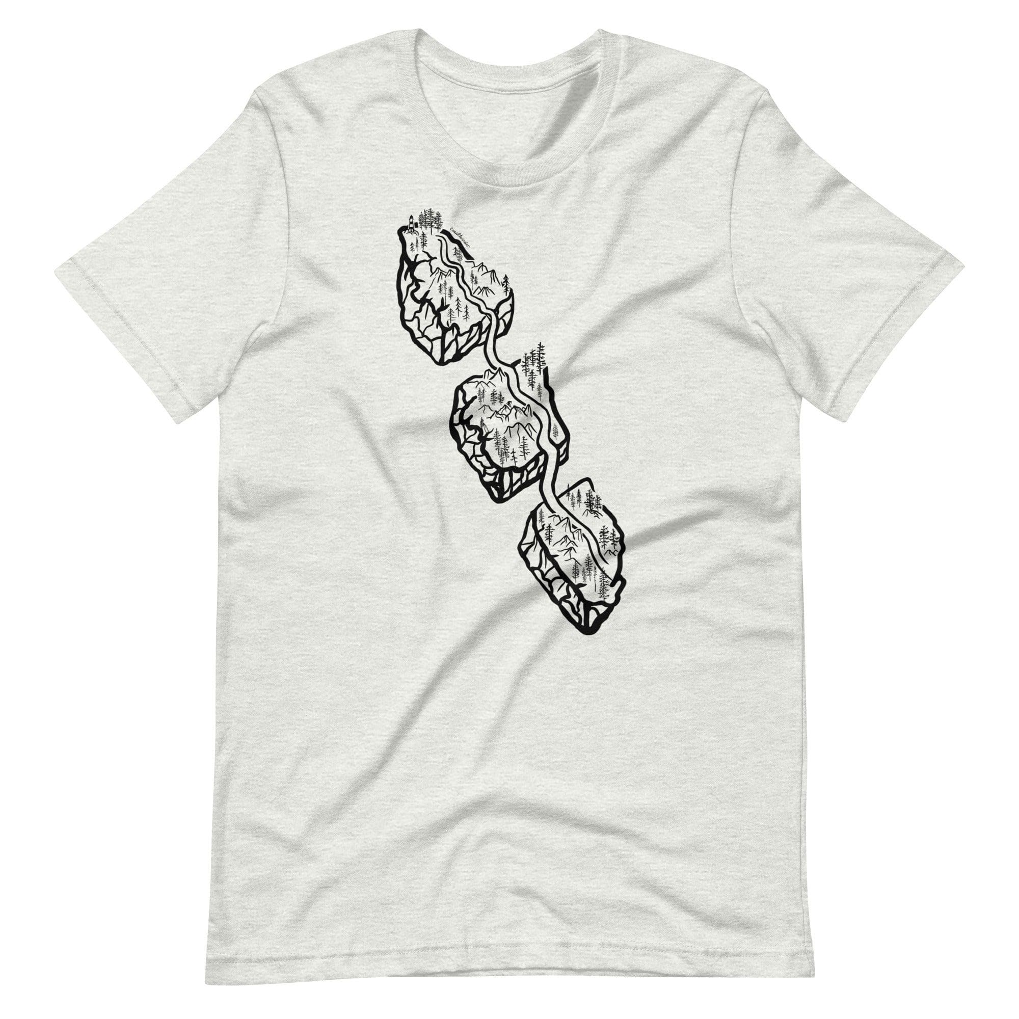 Design of Van Isle Highway - Unisex t-shirt , the colour is Ash