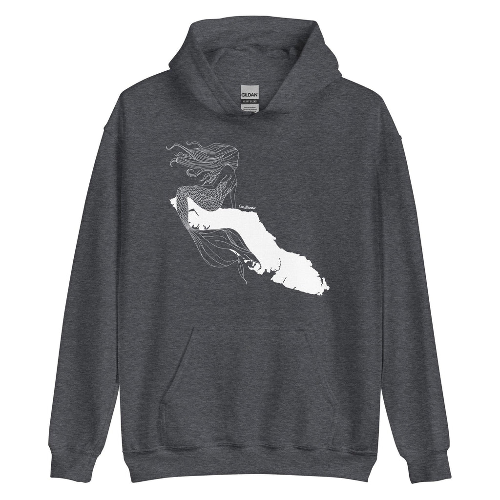 Design of Van Isle Mermaid - Unisex Hoodie , the colour is Dark Heather