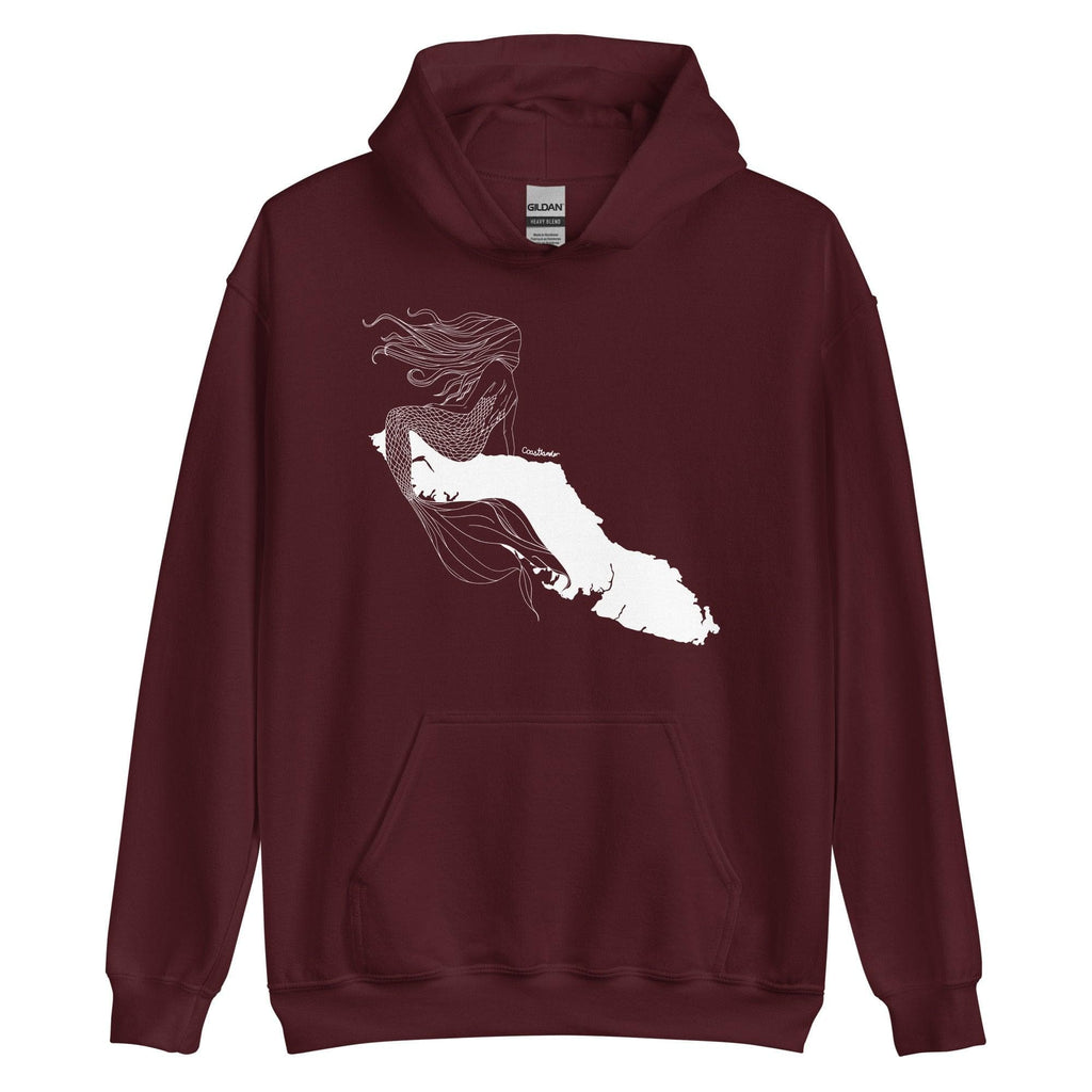 Design of Van Isle Mermaid - Unisex Hoodie , the colour is Maroon
