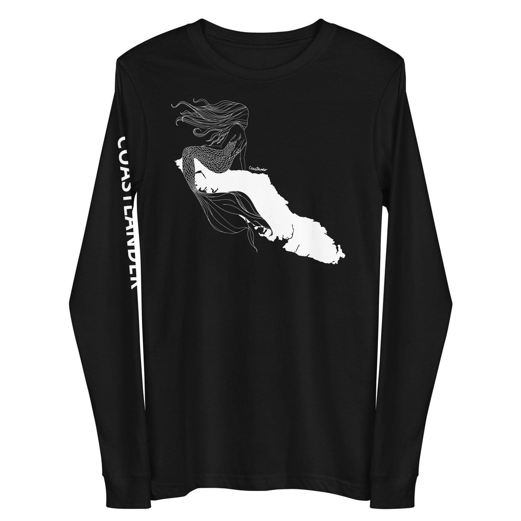 Design of Van Isle Mermaid - Unisex Long Sleeve Tee , the colour is Black