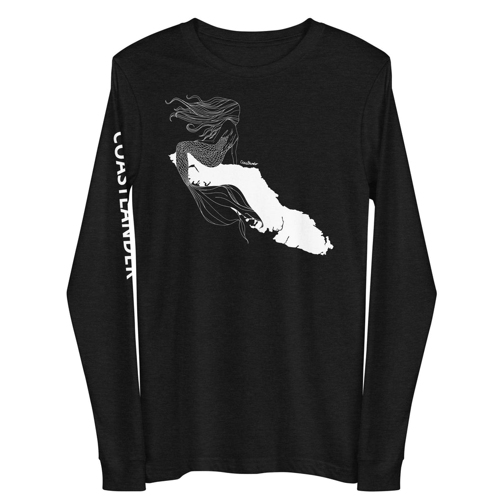 Design of Van Isle Mermaid - Unisex Long Sleeve Tee , the colour is Black Heather