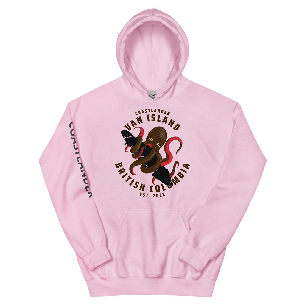 Design of Van Isle Octopus - Gildan Unisex Hoodie , the colour is Light Pink