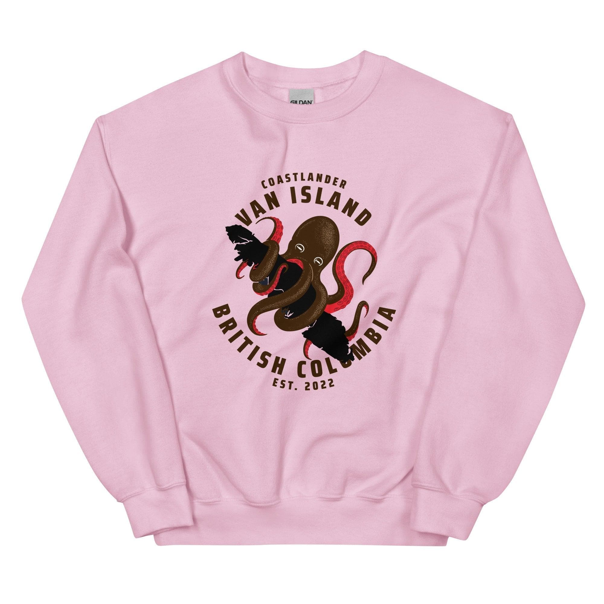 Design of Van Isle Octopus - Unisex Sweatshirt , the colour is Light Pink