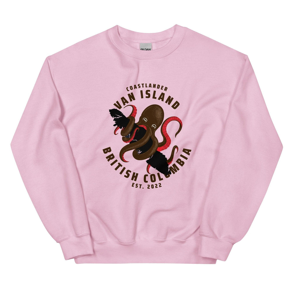 Design of Van Isle Octopus - Unisex Sweatshirt , the colour is Light Pink