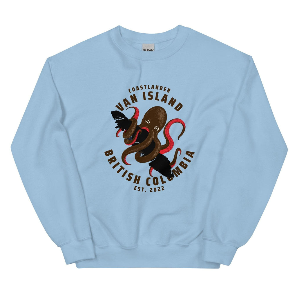 Design of Van Isle Octopus - Unisex Sweatshirt , the colour is Light Blue