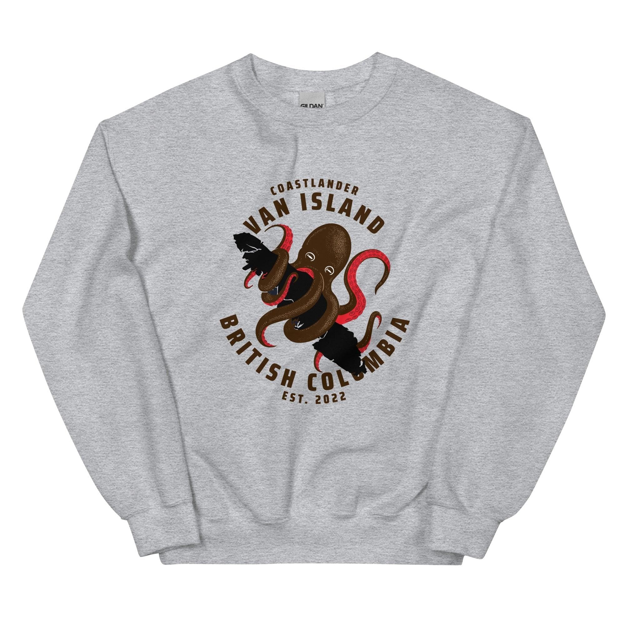 Design of Van Isle Octopus - Unisex Sweatshirt , the colour is Sport Grey