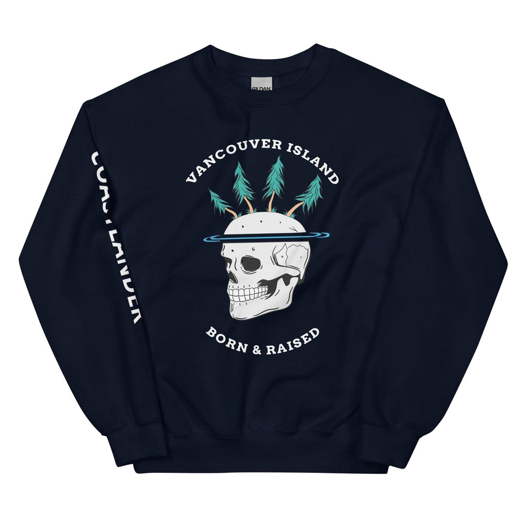 Design of Van Isle Skeleton - Unisex Sweatshirt , the colour is Navy