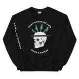 Design of Van Isle Skeleton - Unisex Sweatshirt , the colour is Black