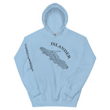 Design of Van Isle Stump - Gildan Unisex Hoodie , the colour is Light Blue