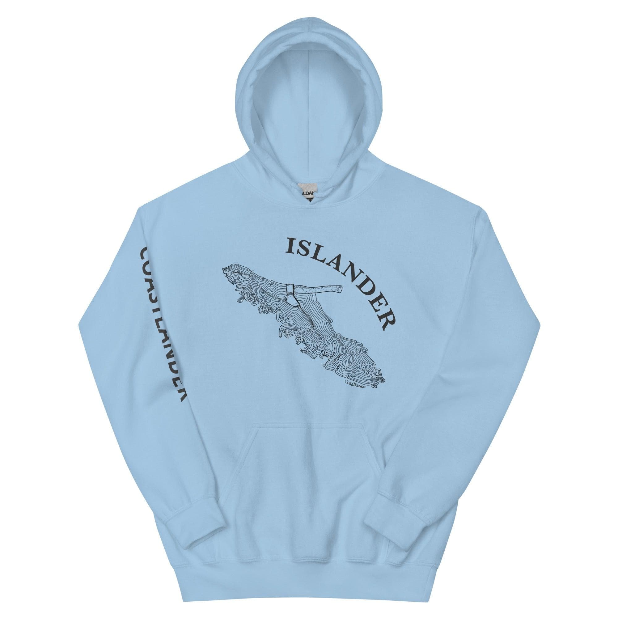 Design of Van Isle Stump - Gildan Unisex Hoodie , the colour is Light Blue