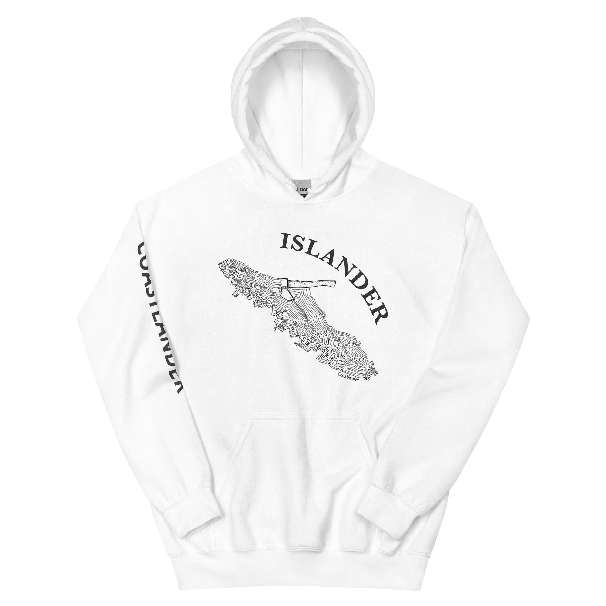 Design of Van Isle Stump - Gildan Unisex Hoodie , the colour is White