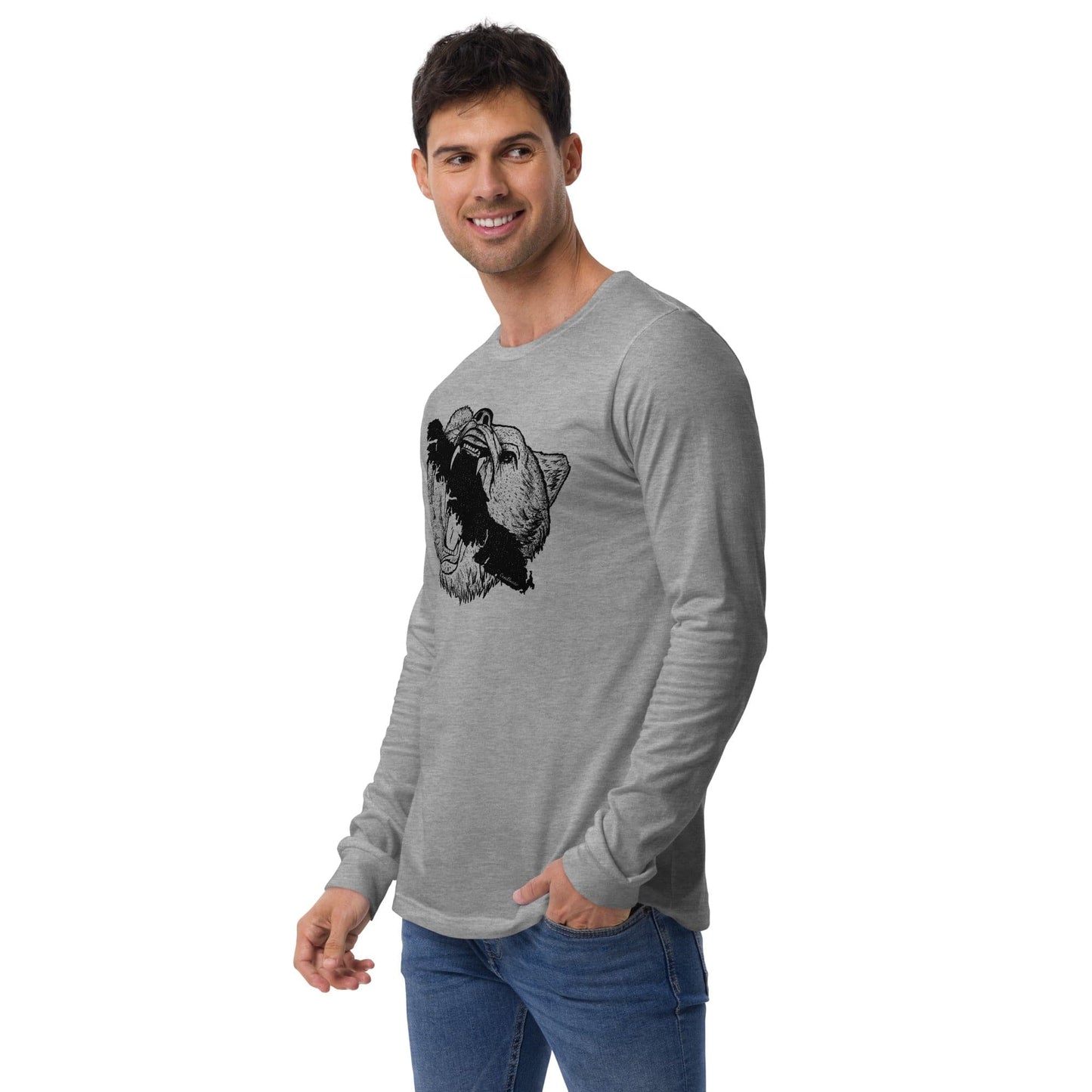 Design of Vancouver Island Bear - Unisex Long Sleeve Tee , the colour is