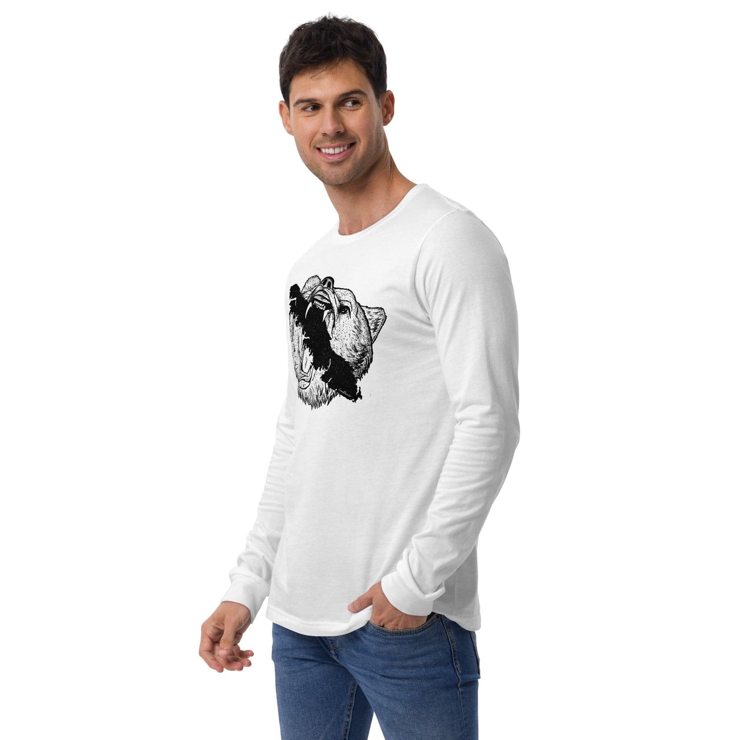 Design of Vancouver Island Bear - Unisex Long Sleeve Tee , the colour is