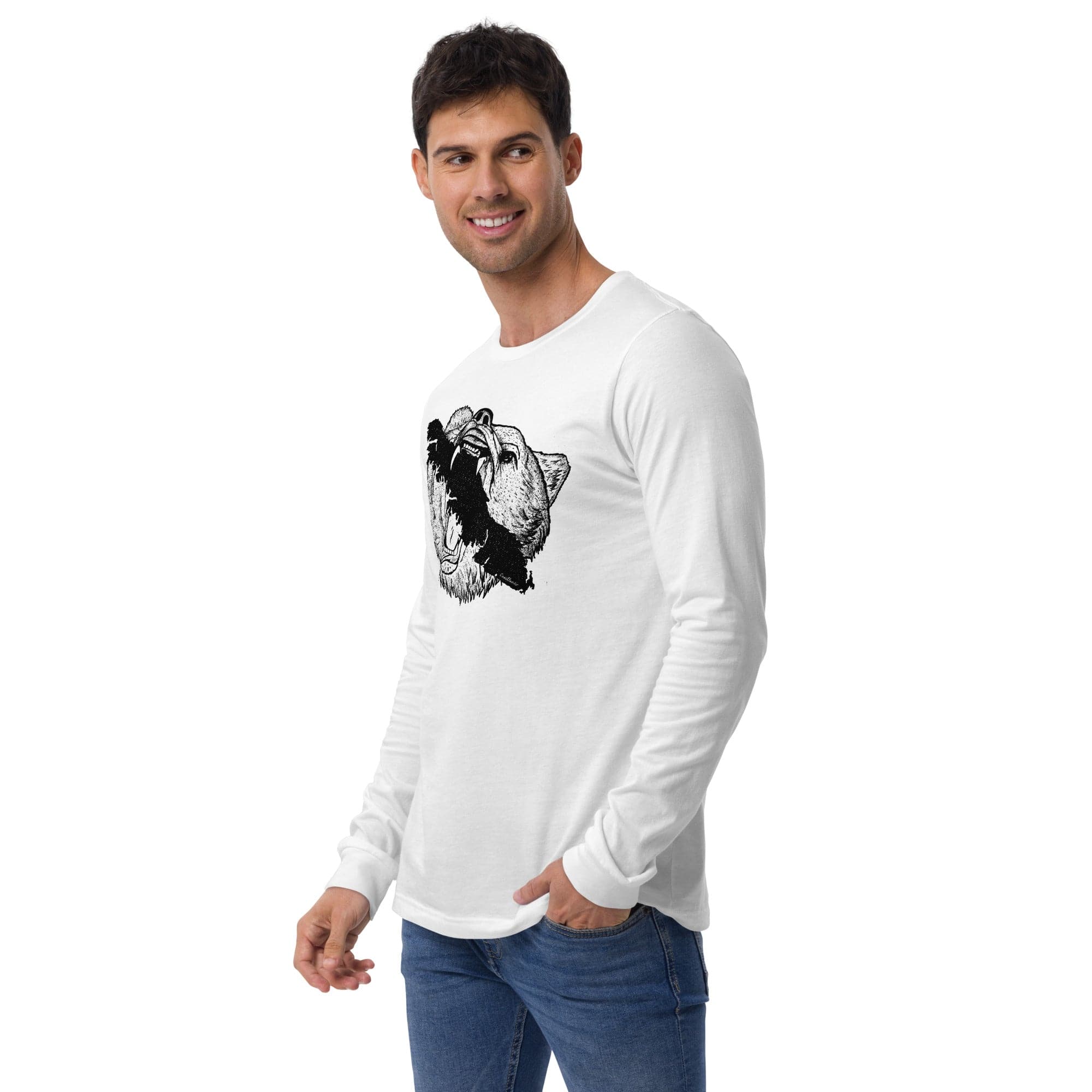 Design of Vancouver Island Bear - Unisex Long Sleeve Tee , the colour is