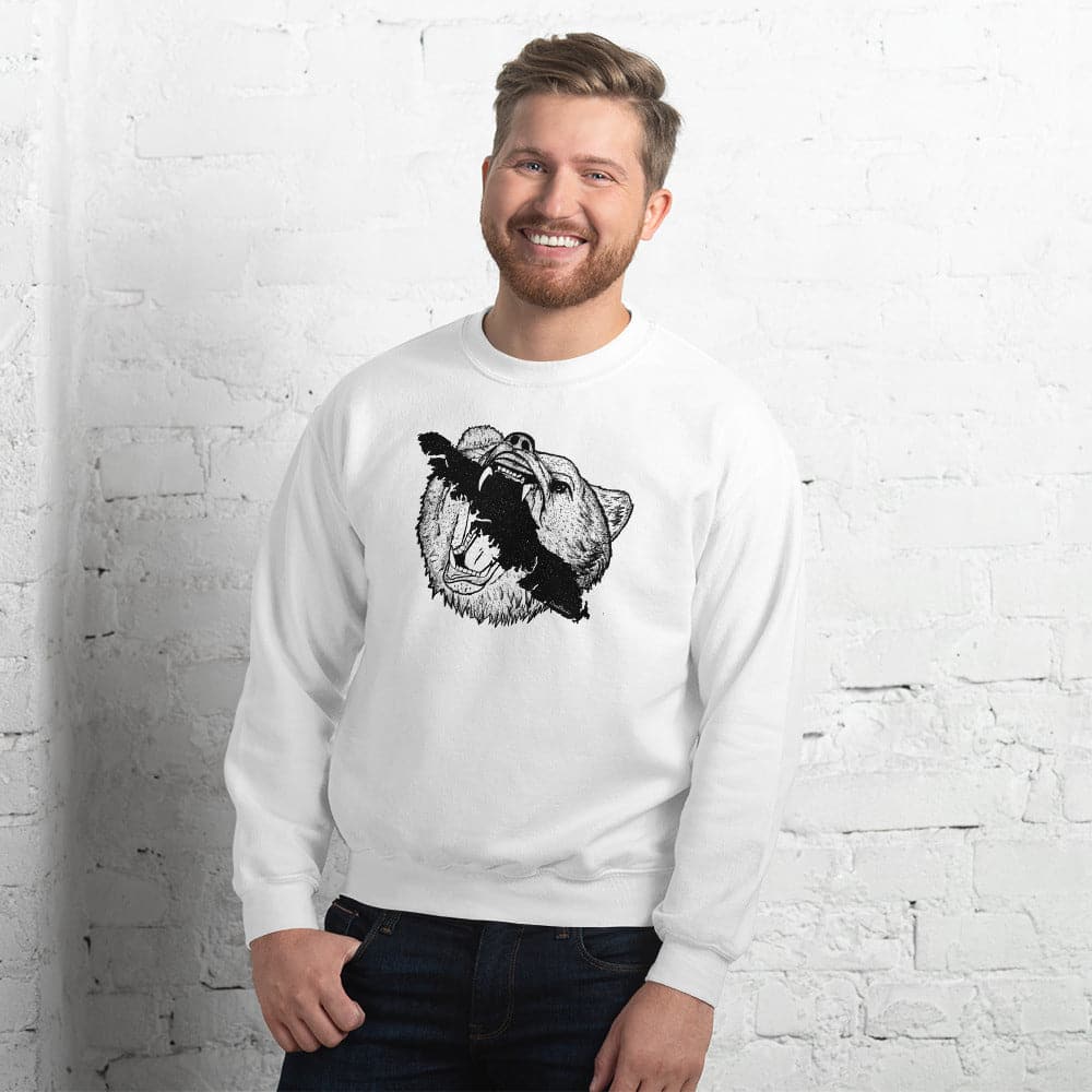 Design of Vancouver Island Bear - Unisex Sweatshirt , the colour is White