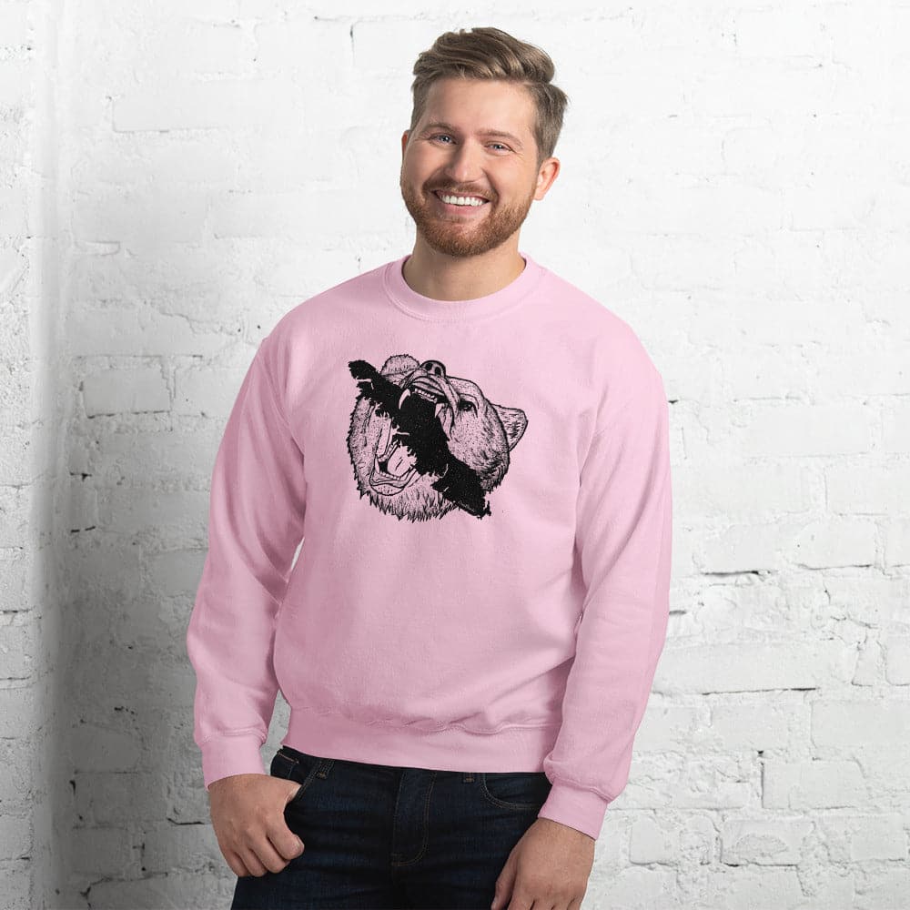 Design of Vancouver Island Bear - Unisex Sweatshirt , the colour is Light Pink