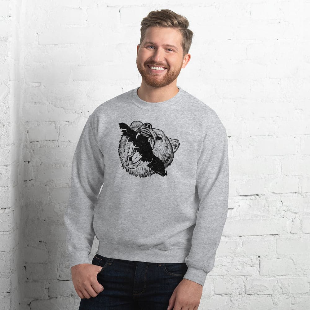 Design of Vancouver Island Bear - Unisex Sweatshirt , the colour is Sport Grey