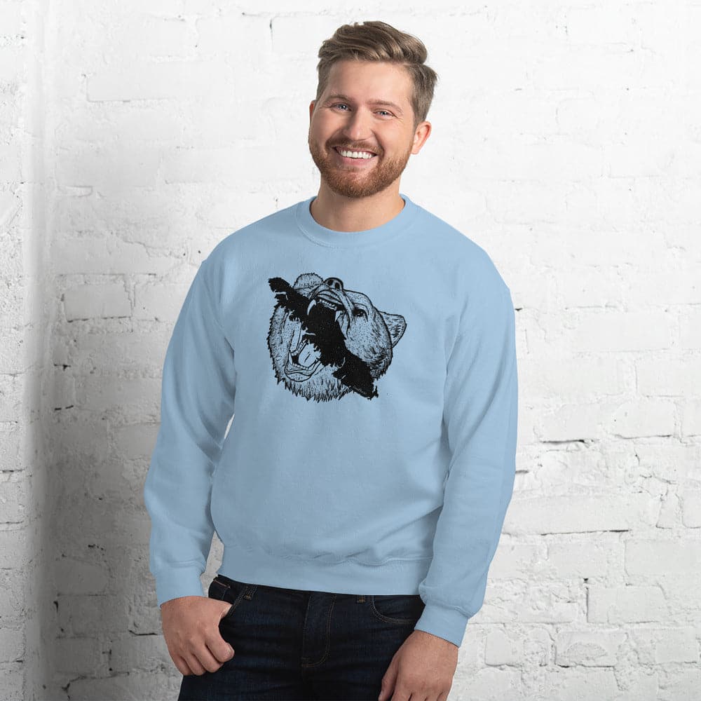 Design of Vancouver Island Bear - Unisex Sweatshirt , the colour is Light Blue