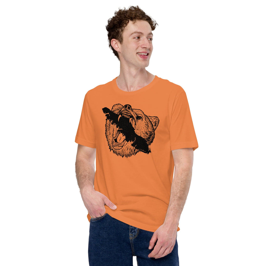 Design of Vancouver Island Bear - Unisex t-shirt , the colour is Burnt Orange