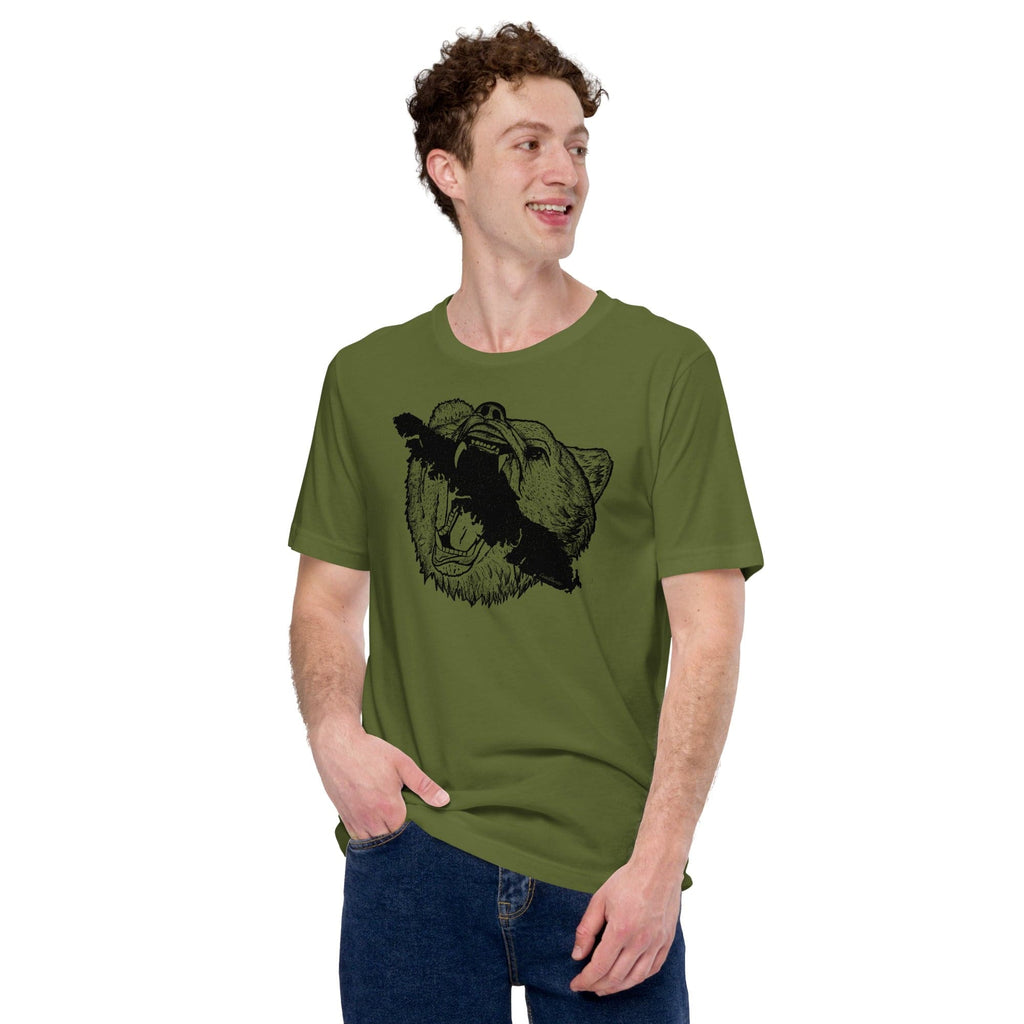 Design of Vancouver Island Bear - Unisex t-shirt , the colour is Olive