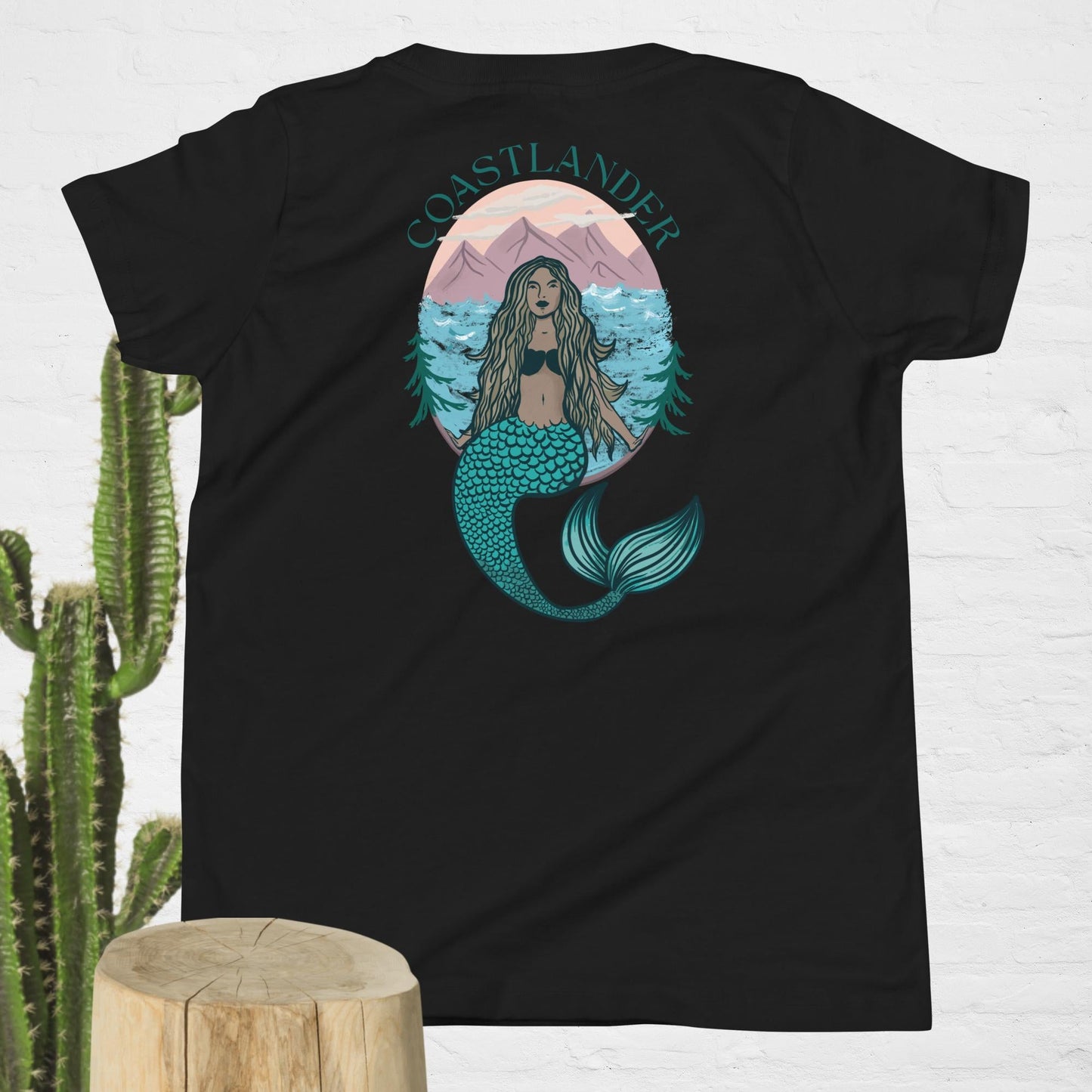 Design of Vancouver Island Born and Raised Skeleton Tree Design - Kids - Youth Short Sleeve T-Shirt , the colour is