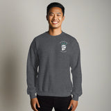 Design of Vancouver Island Born and Raised Skull - Unisex Sweatshirt , the colour is Dark Heather