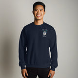 Design of Vancouver Island Born and Raised Skull - Unisex Sweatshirt , the colour is Navy