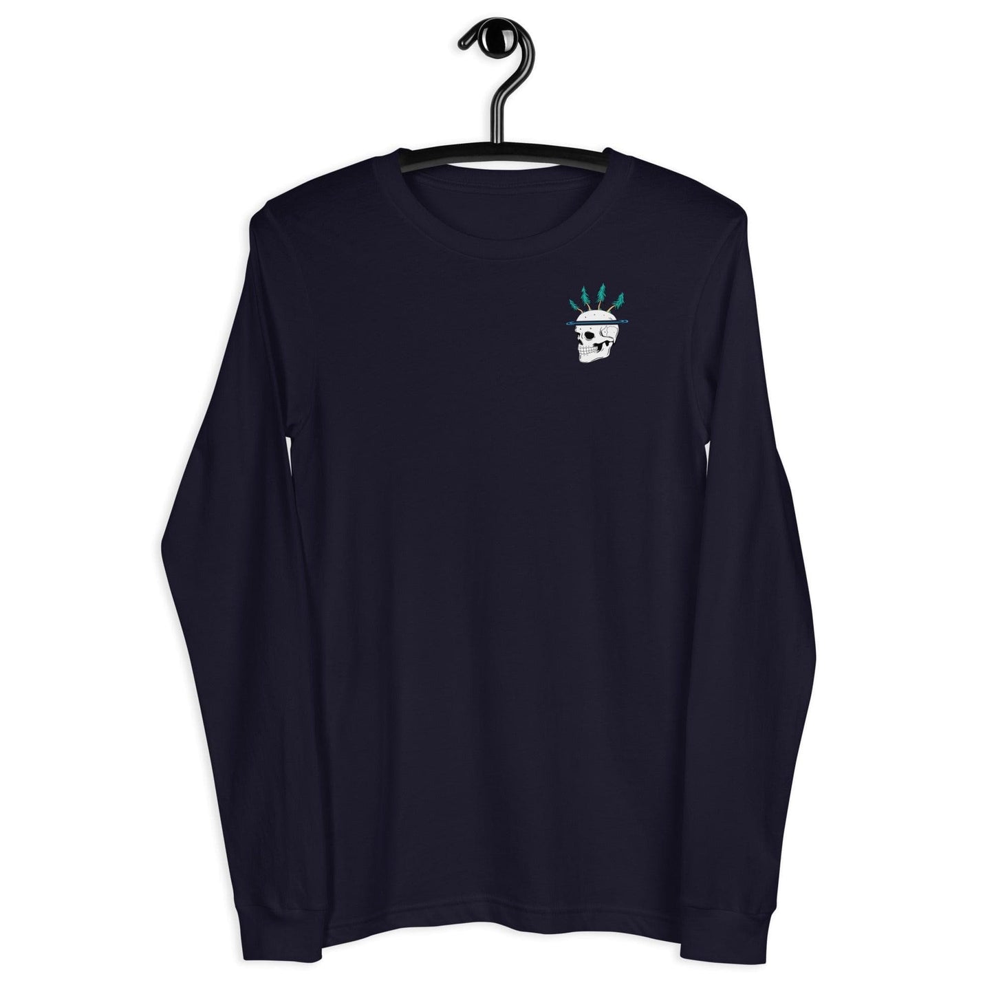 Design of Vancouver Island Born & Raised Skull - Unisex Long Sleeve Tee , the colour is