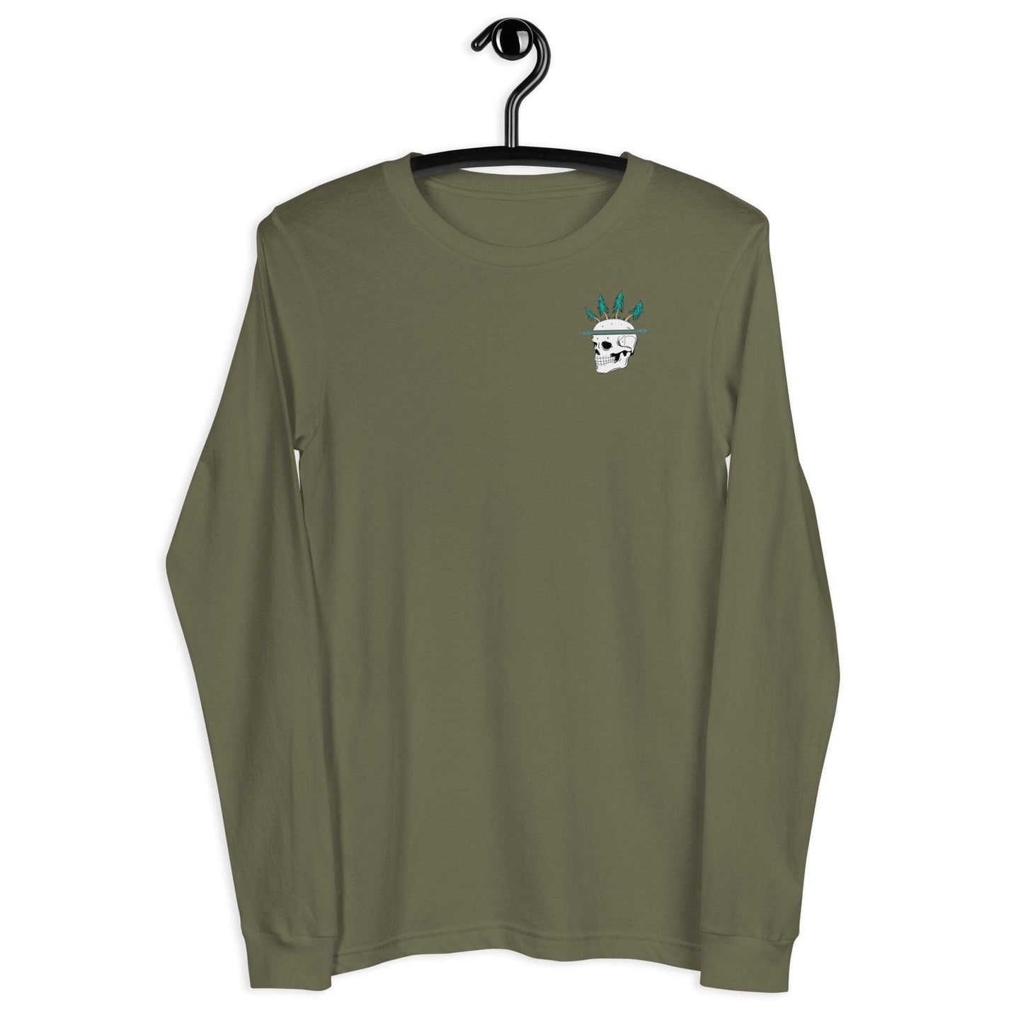 Design of Vancouver Island Born & Raised Skull - Unisex Long Sleeve Tee , the colour is