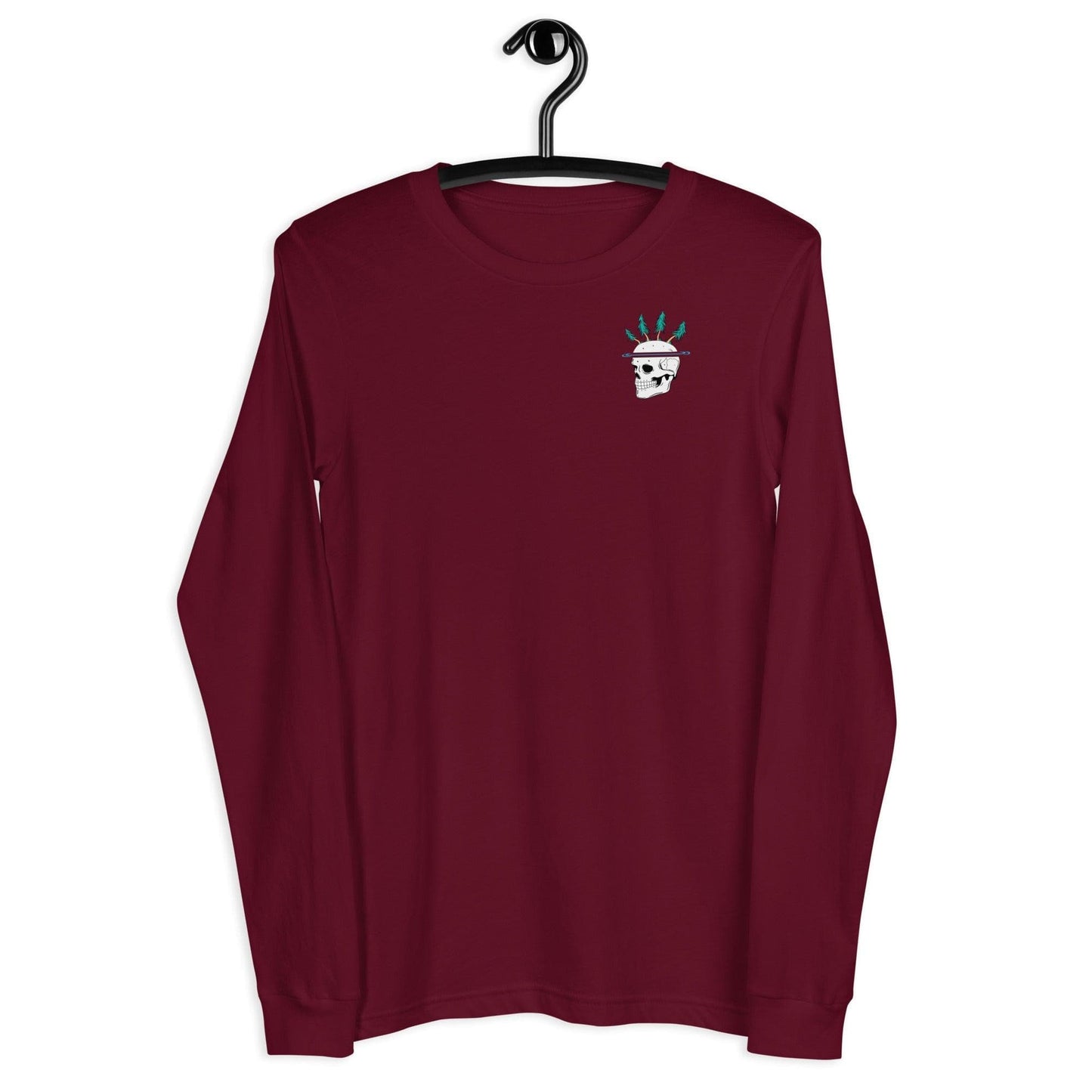 Design of Vancouver Island Born & Raised Skull - Unisex Long Sleeve Tee , the colour is