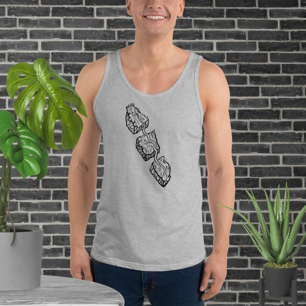 Design of Vancouver Island Highway Design - Unisex Tank Top , the colour is Athletic Heather