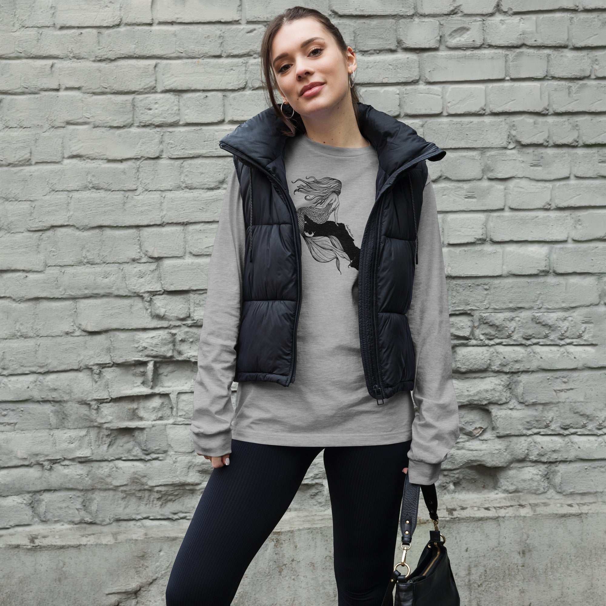 Design of Vancouver Island Mermaid - Unisex Long Sleeve Tee , the colour is