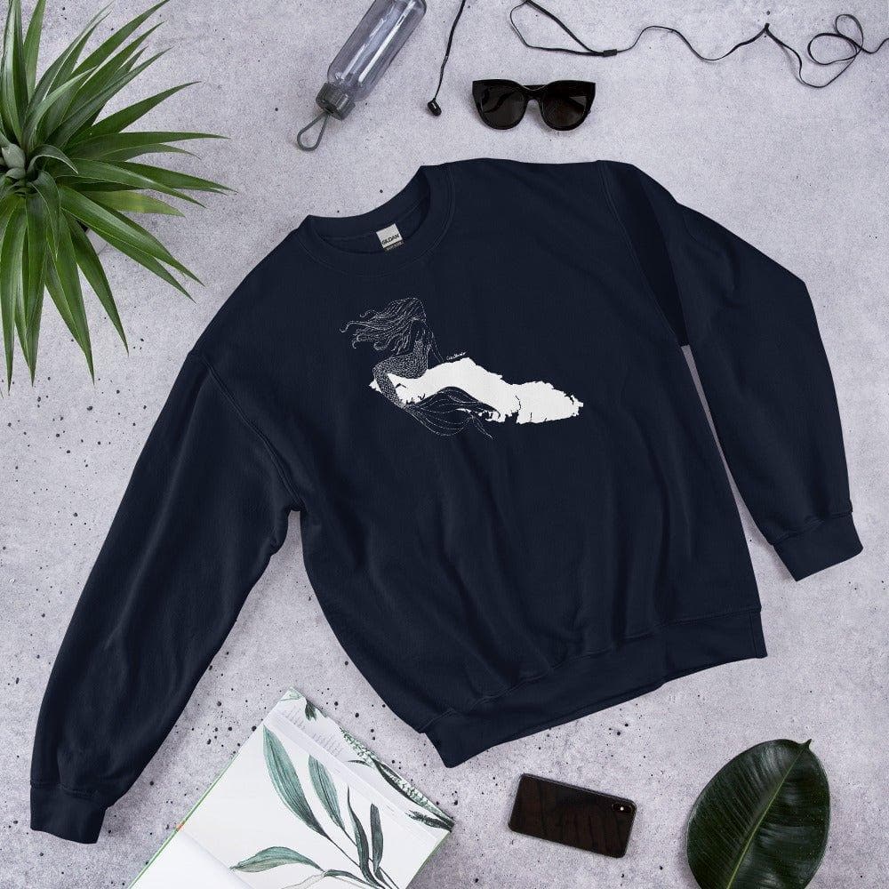 Design of Vancouver Island Mermaid - Unisex Sweatshirt , the colour is Navy