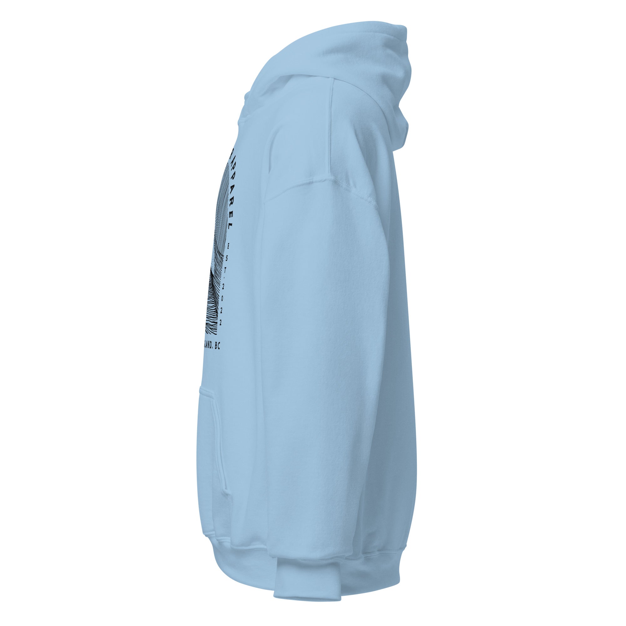 Design of Vancouver Island Wave Design - Black Line Art - Unisex Hoodie , the colour is