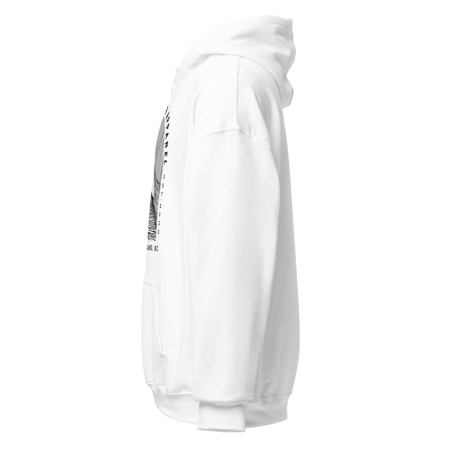 Design of Vancouver Island Wave Design - Black Line Art - Unisex Hoodie , the colour is