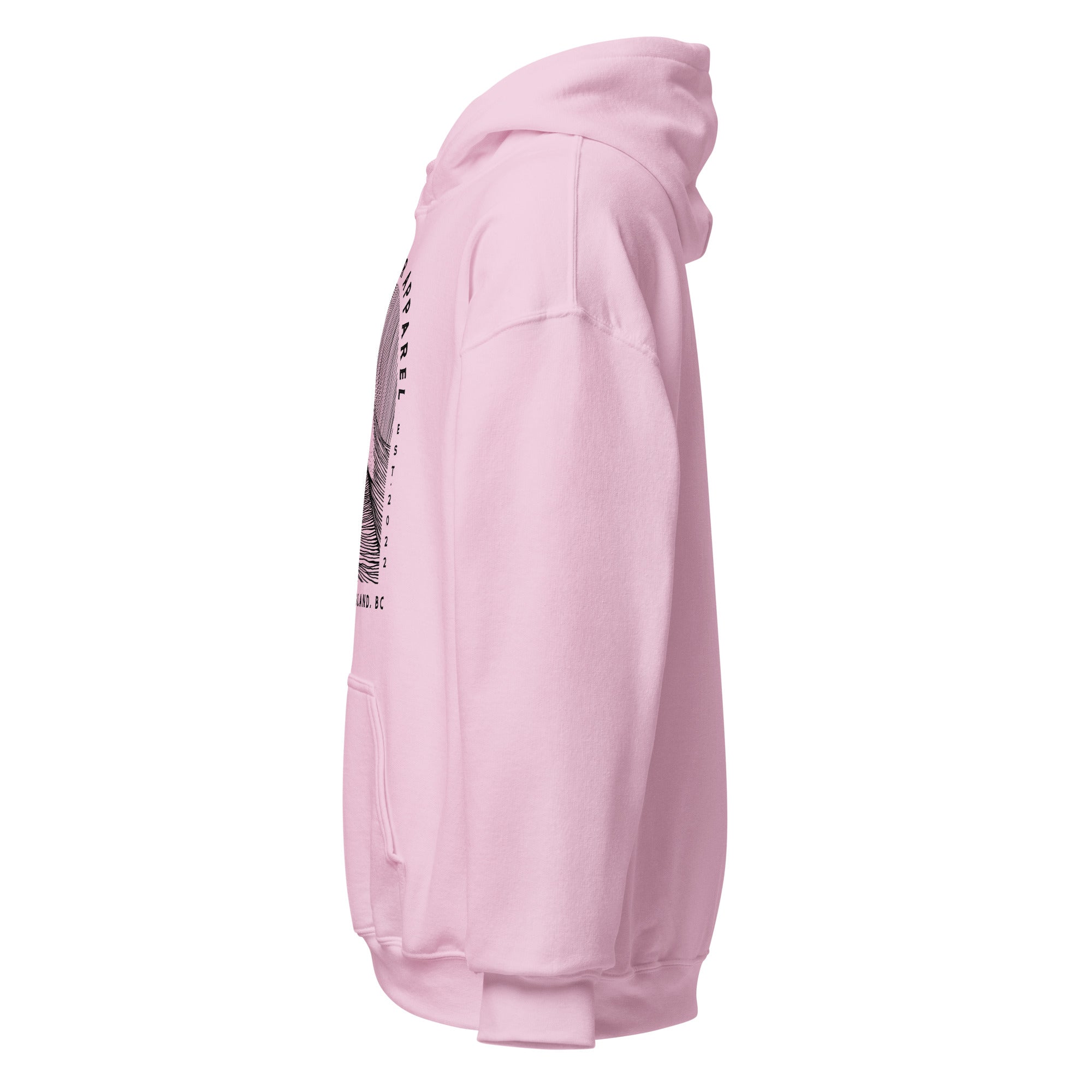 Design of Vancouver Island Wave Design - Black Line Art - Unisex Hoodie , the colour is