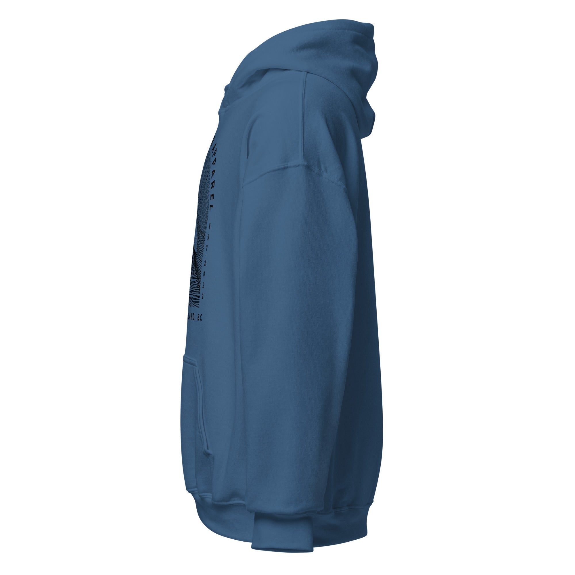 Design of Vancouver Island Wave Design - Black Line Art - Unisex Hoodie , the colour is