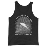 Design of Vancouver Island Wave Design - Men's Tank Top , the colour is Charcoal-Black Triblend