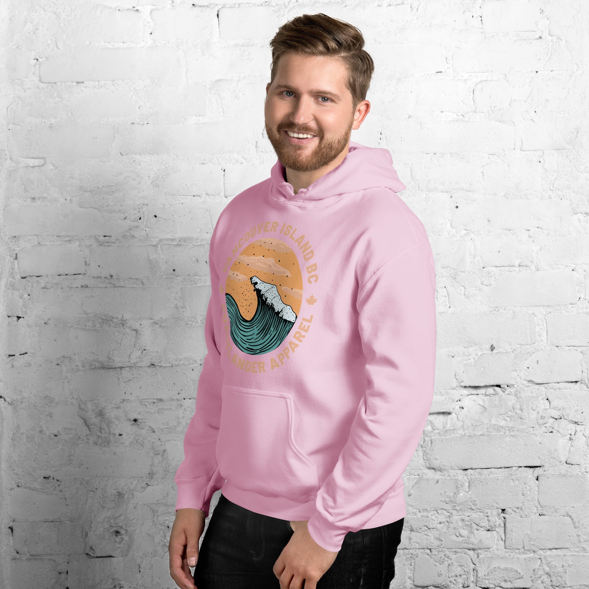 Design of Vancouver Island Wave Design - Unisex Hoodie , the colour is