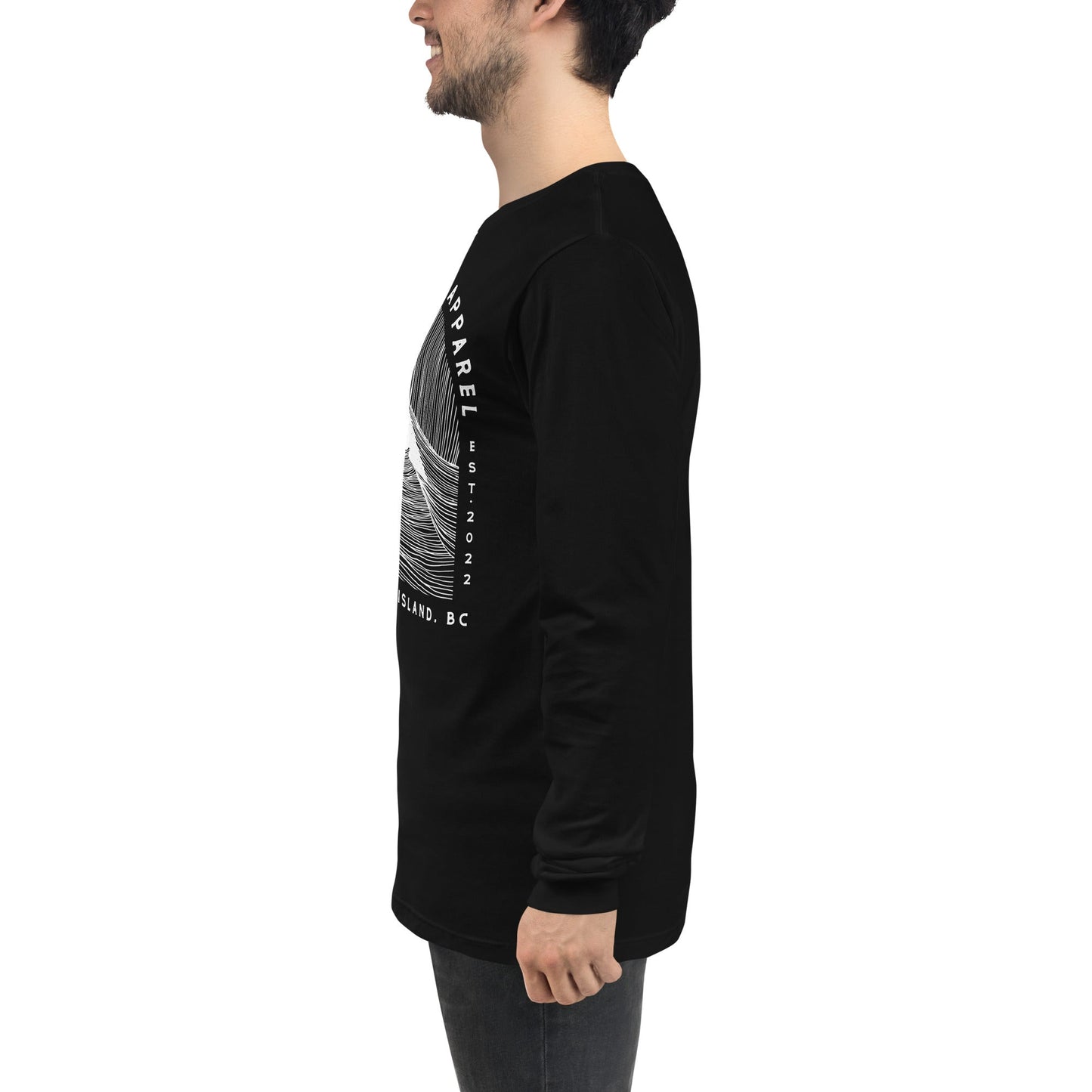 Design of Vancouver Island Wave Design - Unisex Long Sleeve Tee , the colour is