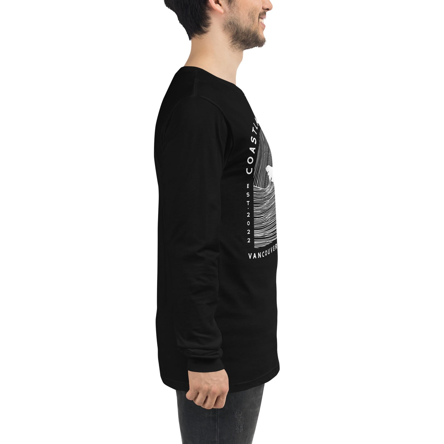 Design of Vancouver Island Wave Design - Unisex Long Sleeve Tee , the colour is