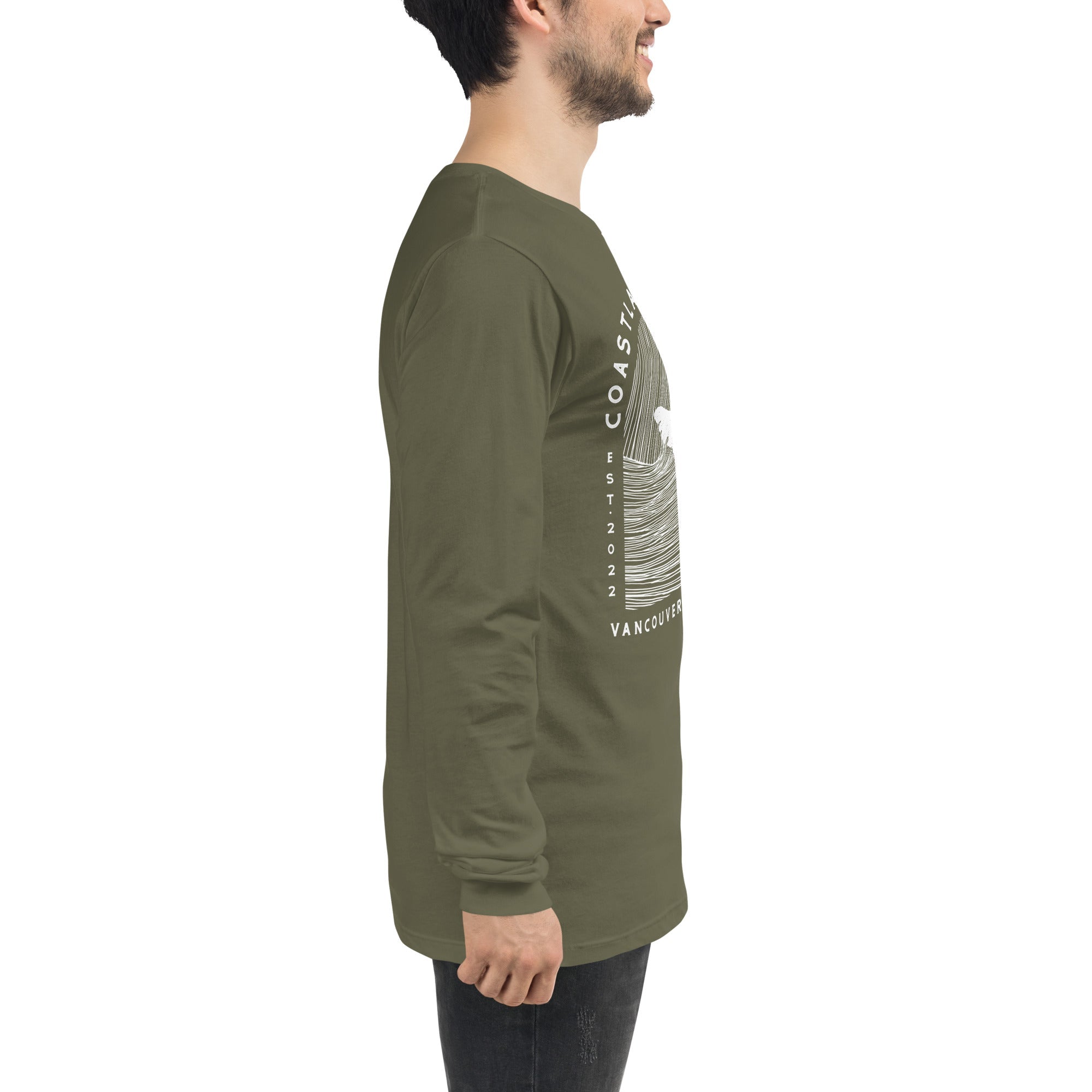 Design of Vancouver Island Wave Design - Unisex Long Sleeve Tee , the colour is