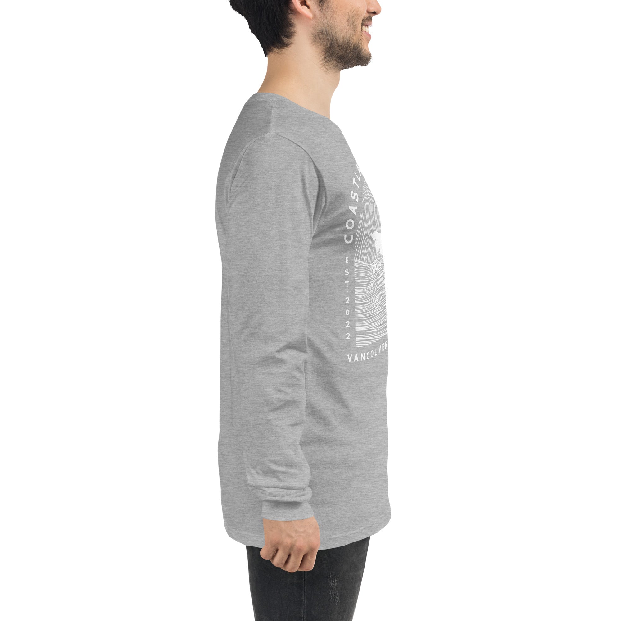 Design of Vancouver Island Wave Design - Unisex Long Sleeve Tee , the colour is