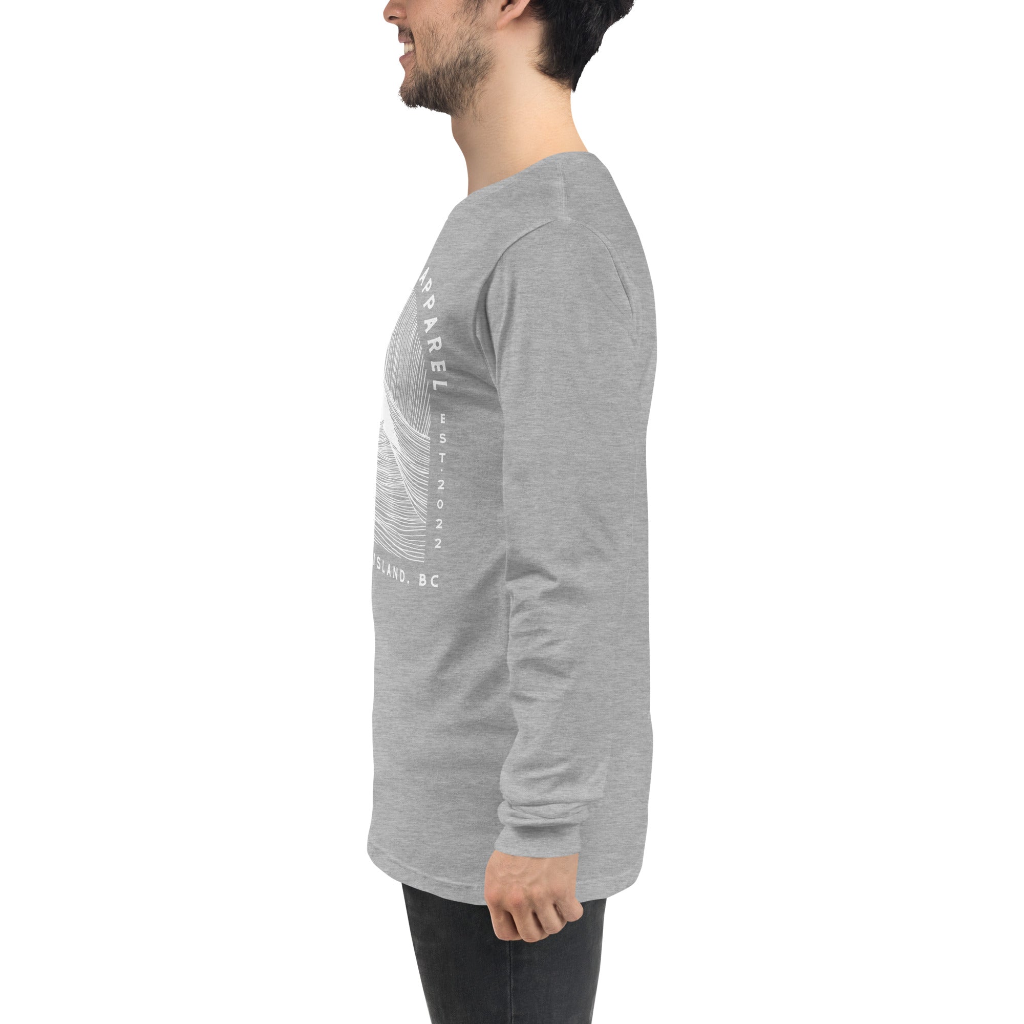 Design of Vancouver Island Wave Design - Unisex Long Sleeve Tee , the colour is