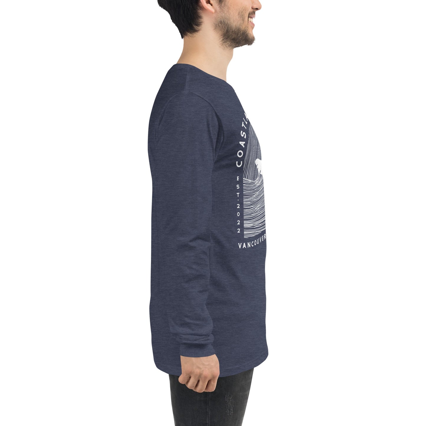 Design of Vancouver Island Wave Design - Unisex Long Sleeve Tee , the colour is