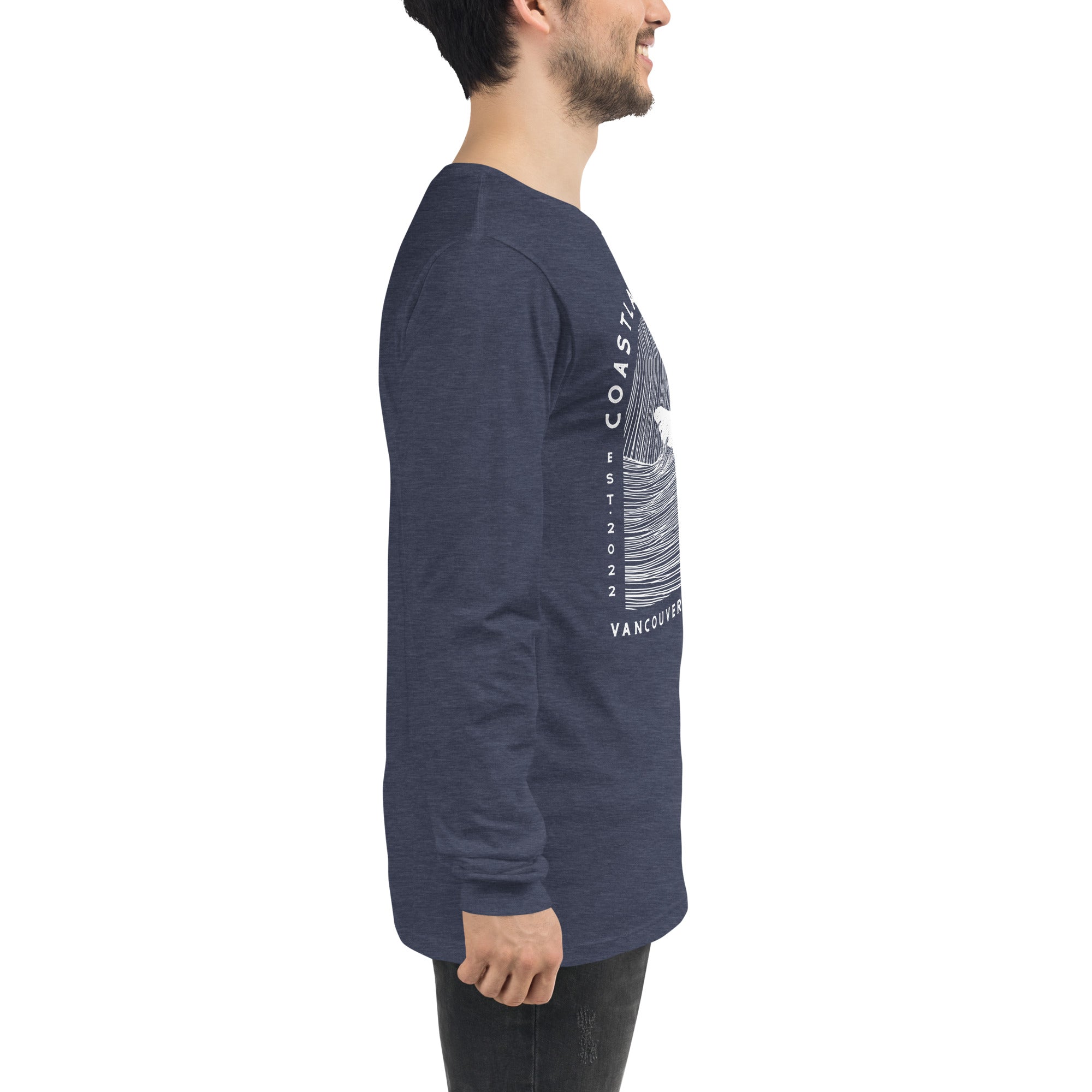 Design of Vancouver Island Wave Design - Unisex Long Sleeve Tee , the colour is