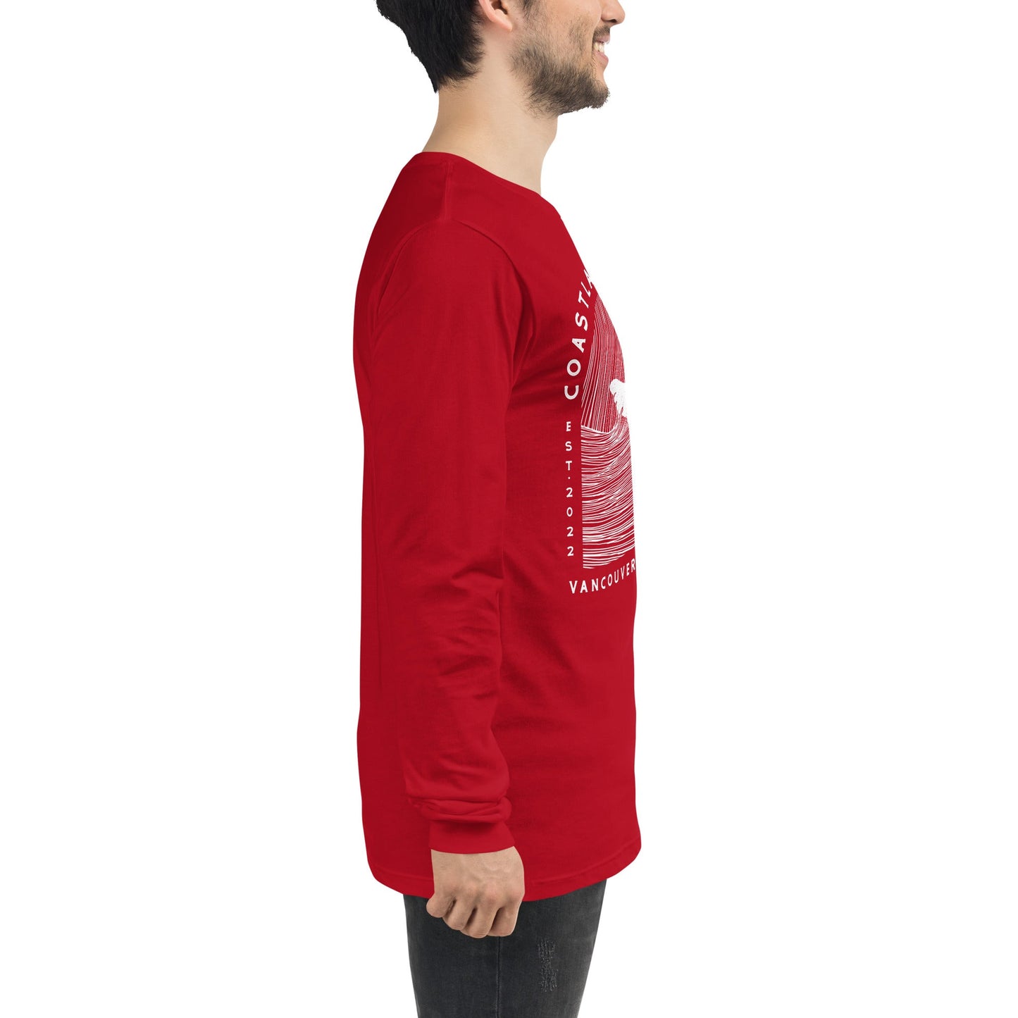 Design of Vancouver Island Wave Design - Unisex Long Sleeve Tee , the colour is